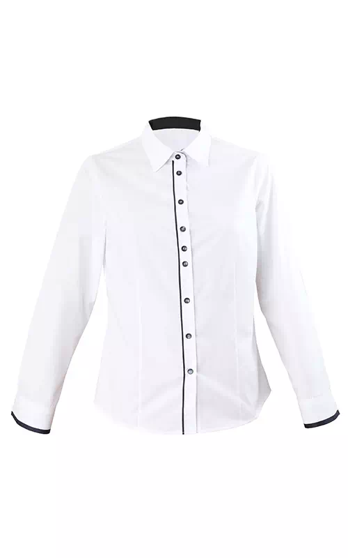 Biała koszula z kontrastowymi dodatkami